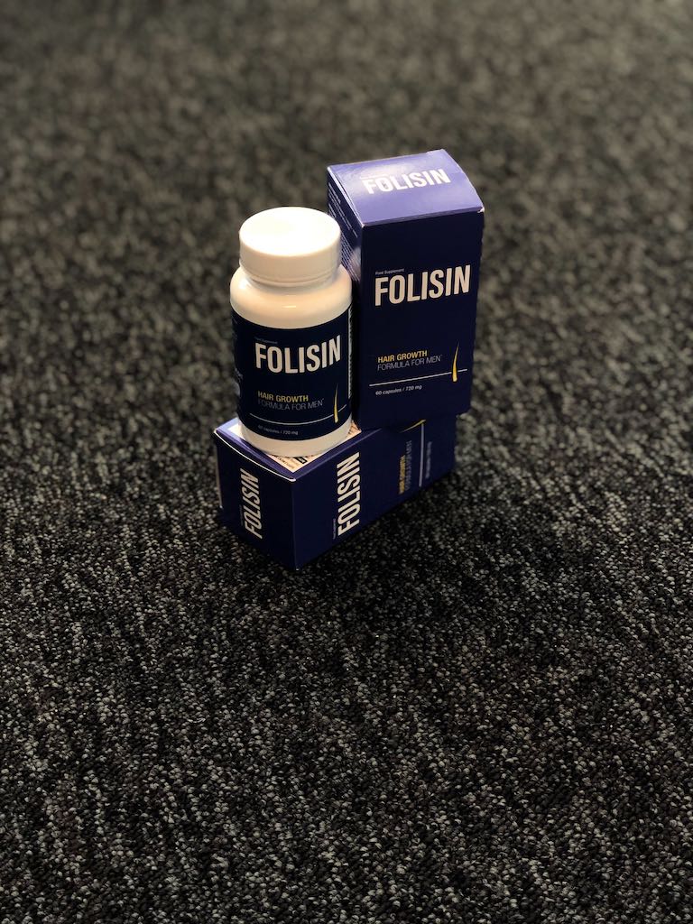 Folisin hair growth supplement in use