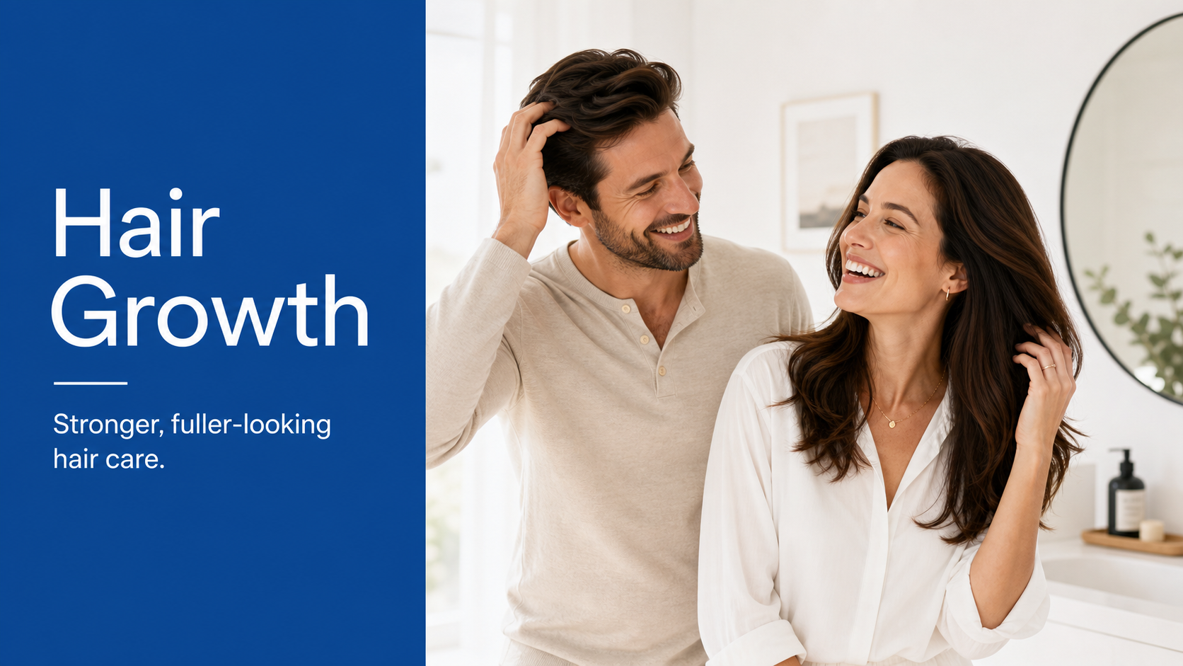 Couple representing healthy hair growth
